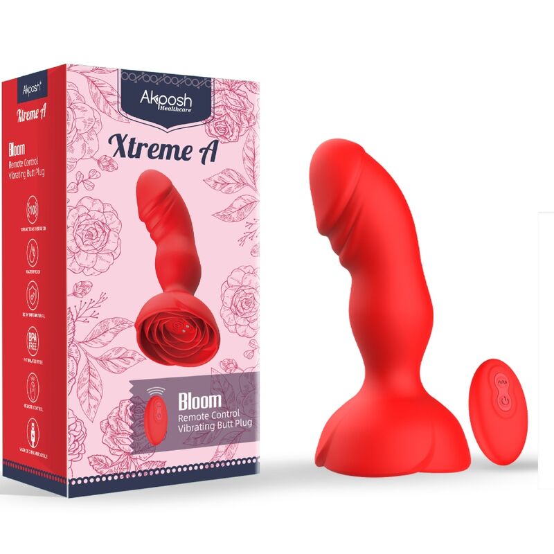 Set Vibromasseur Rose et Plug Anal Vibrant Bloom - Télécommande - Armony
