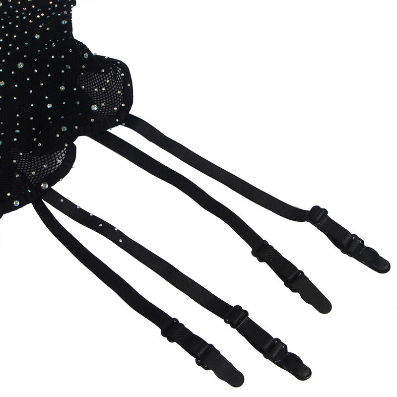 Bodystocking Résille Diamants Fantaisie avec Gants Intégrés - Subblime