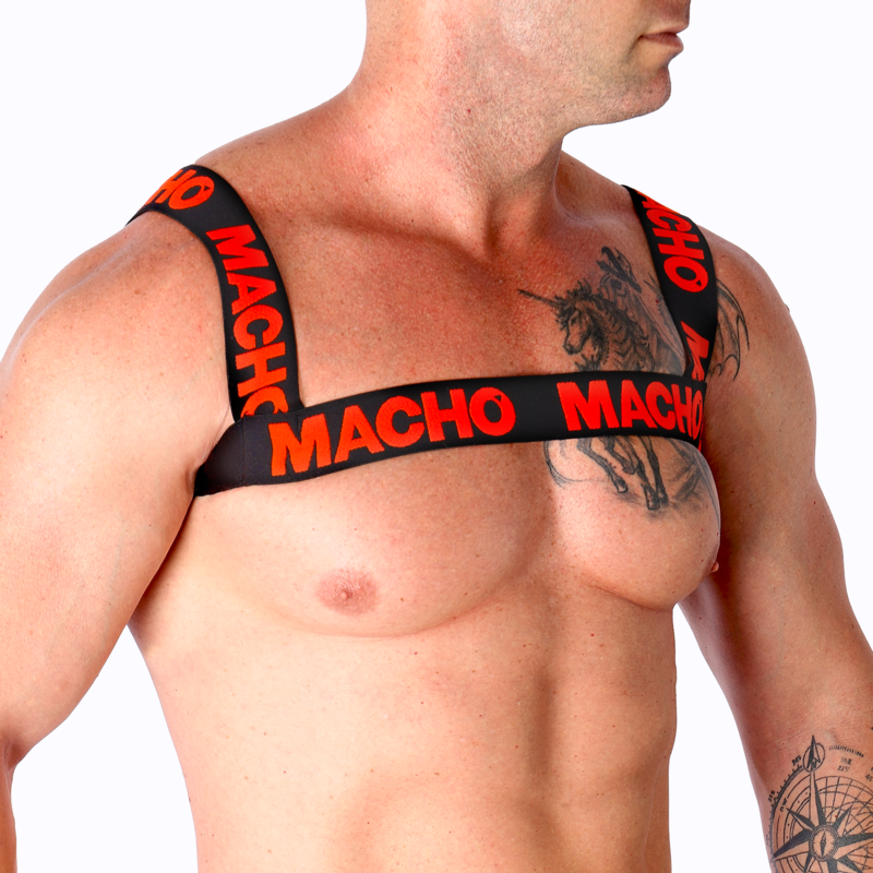 Harnais Double Élastique Homme Avant et Arrière - Taille Unique - Macho