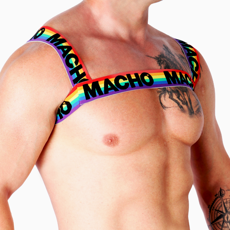 Harnais Double Élastique Homme Avant et Arrière - Taille Unique - Macho
