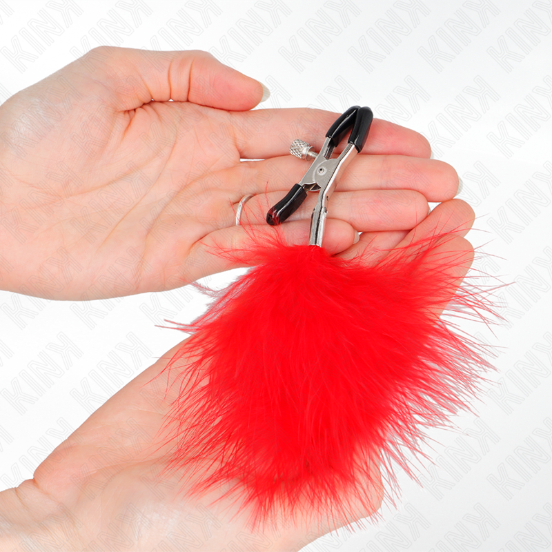 Pinces à Tétons Plume Décorative Pression Ajustable 7 cm - Kink