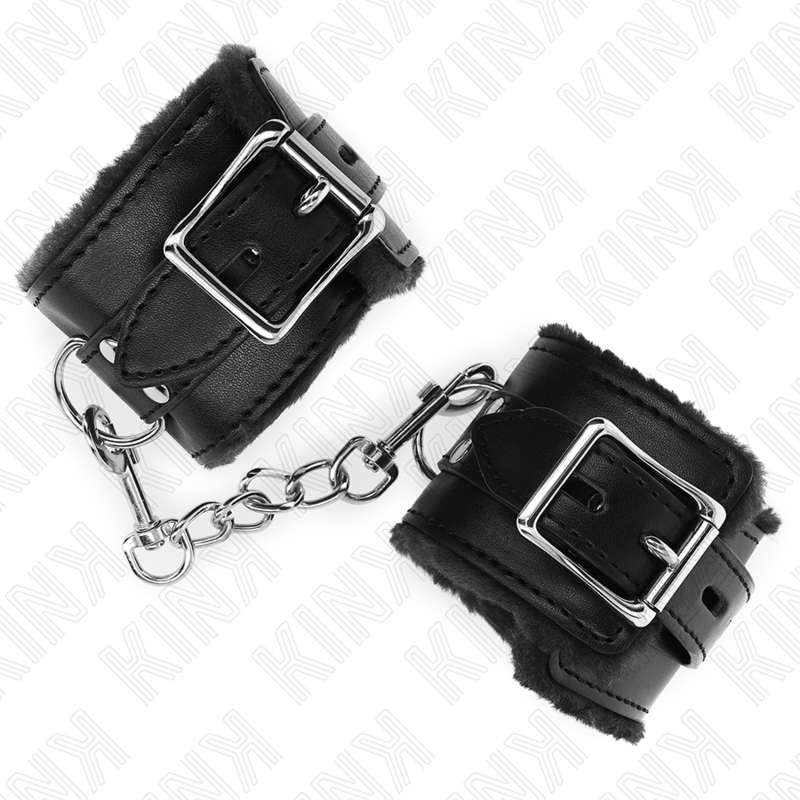 Menottes BDSM Fourrure Douce- Ceinture Réglable 17-29 cm - Kink