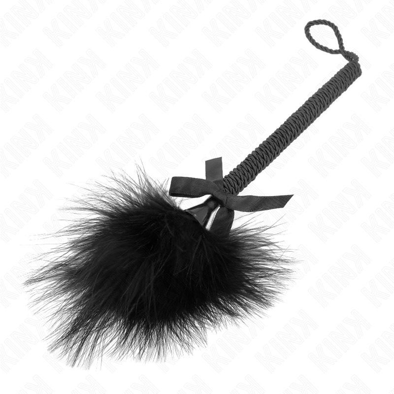 Plumeau Fétichiste Double Sensation Plumes Nœud Nylon 25 cm - Kink
