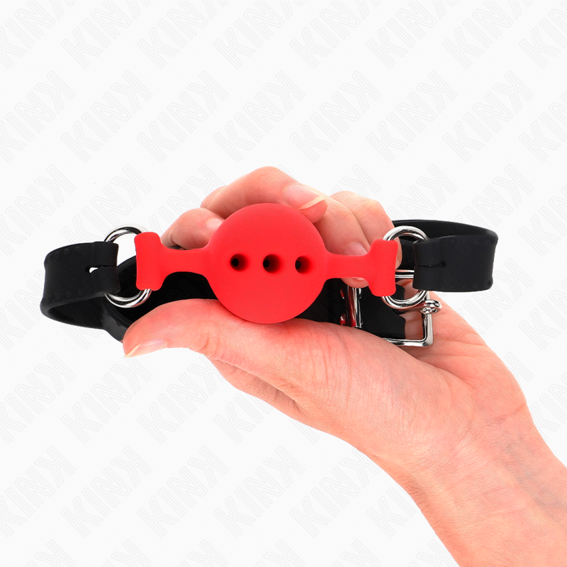 Bâillon Ball Gag Silicone 4 cm Sangle Ajustable 35-51 cm - Kink