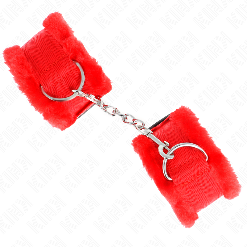 Menottes BDSM Doublées Fourrure Réglables 17-31 cm - Kink