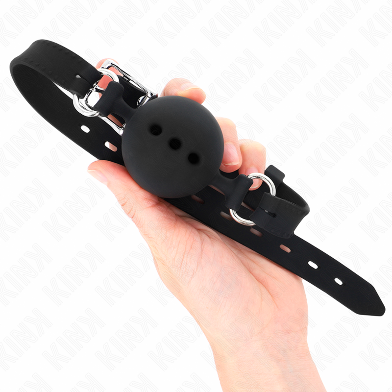 Bâillon Ball Gag Silicone 4 cm Sangle Ajustable 35-51 cm - Kink