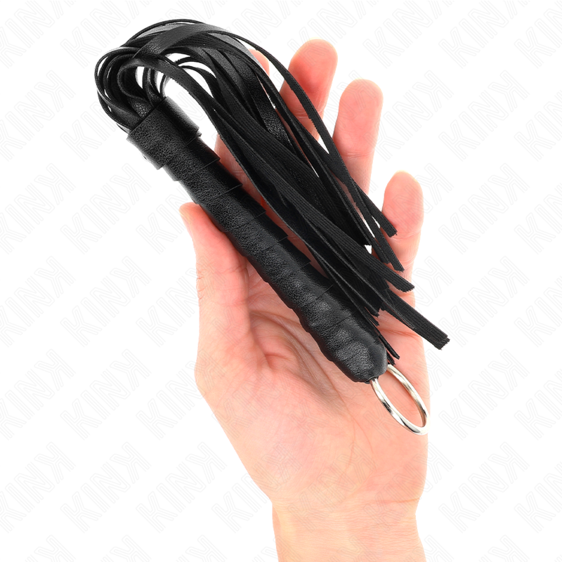 Mini Fouet BDSM 28 cm Manche Bois Lanières Souples - Kink