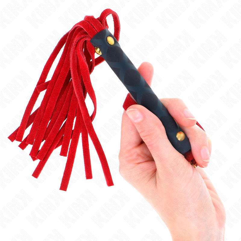 Mini Fouet BDSM Daim Véritable Manche Bois 30 cm - Kink