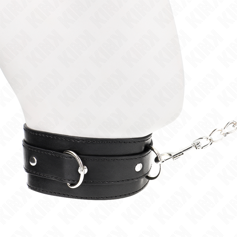 Collier BDSM avec Laisse 65 cm Cuir et Métal - Kink