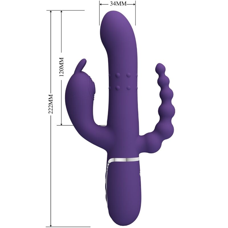 Vibromasseur Triple Cammy 4 en 1 Vaginal Clitoridien Anal - Pretty Love