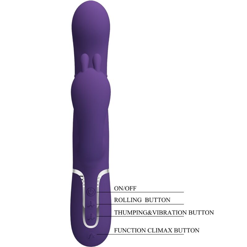 Vibromasseur Triple Cammy 4 en 1 Vaginal Clitoridien Anal - Pretty Love