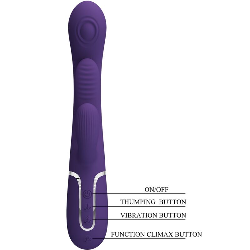 Vibromasseur Triple Rabbit Shania Langue Stimulante - Silicone - Pretty Love