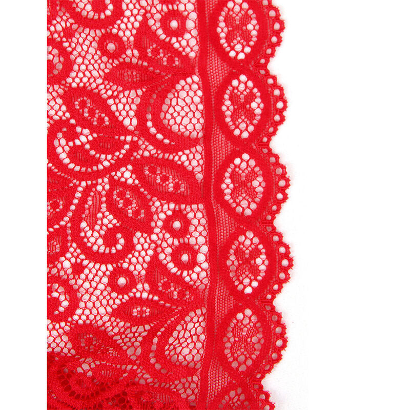 Body Ouvert Maille Rouge Coupe Échancrée 2 Tailles - Subblime