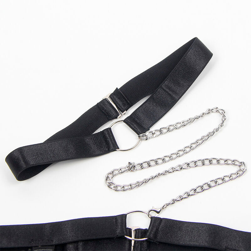 Body Sexy Porte-Jarretelles Intégré Nylon Transparent Noir - Subblime