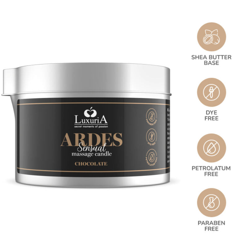 Bougie de Massage Luxuria Huile Chaude Arôme Gourmand - Intimateline