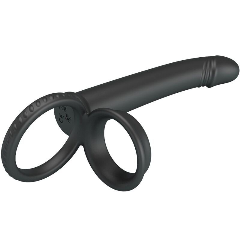 PRETTY LOVE - DILLION DOUBLE PÉNÉTRATION DOUBLE ANNEAU PÉNAL NOIR