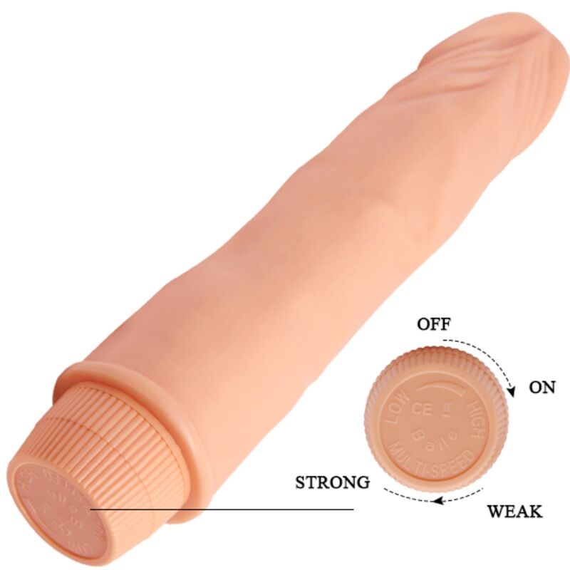 Vibromasseur Réaliste 21 cm Veiné Multivitesses Coloris Chair - Baile