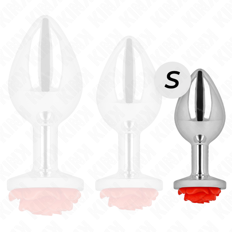 Plug Anal Bijou Rose Rouge Acier Inoxydable - Kink