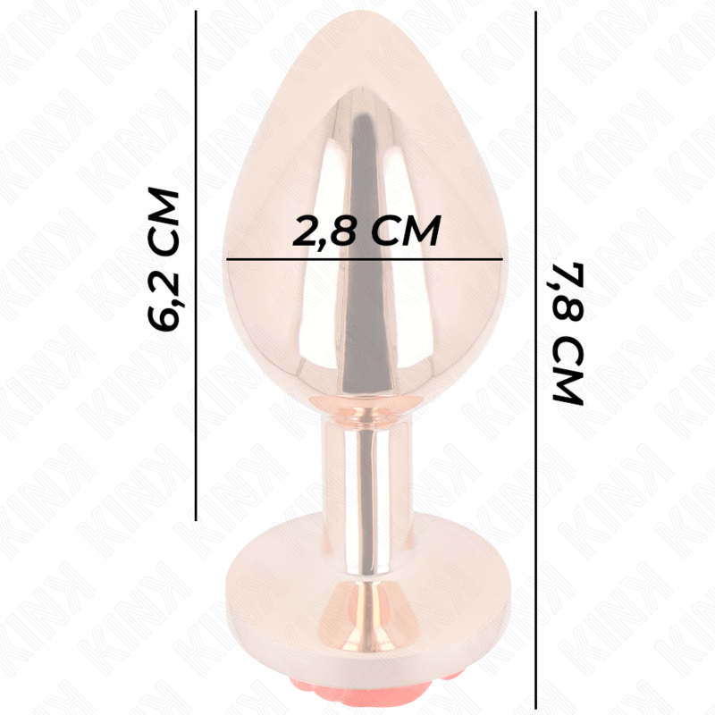 Plug Anal Bijou Rose Rouge Acier Inoxydable - Kink