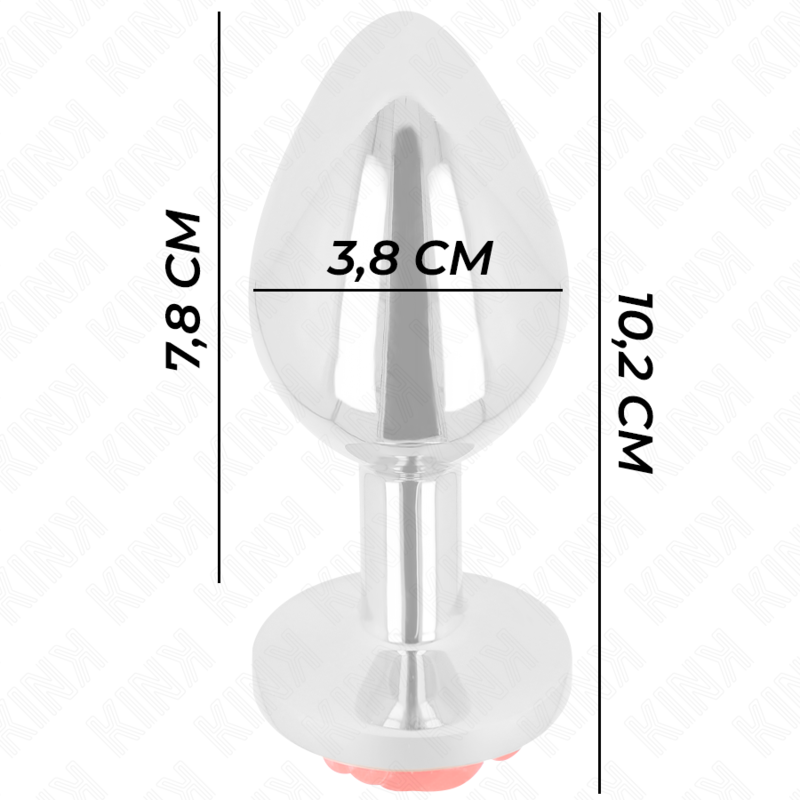 Plug Anal Bijou Rose Rouge Acier Inoxydable - Kink