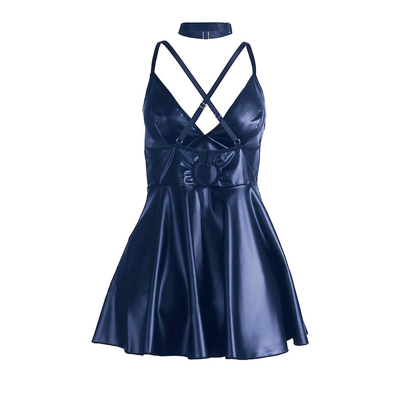 Robe Lingerie Bretelles Fines Finitions Cuir PU 4 Coloris - Subblime