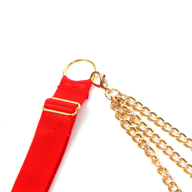 Soutien-Gorge Maille Rouge Chaînes et Cœur Métallique - Subblime