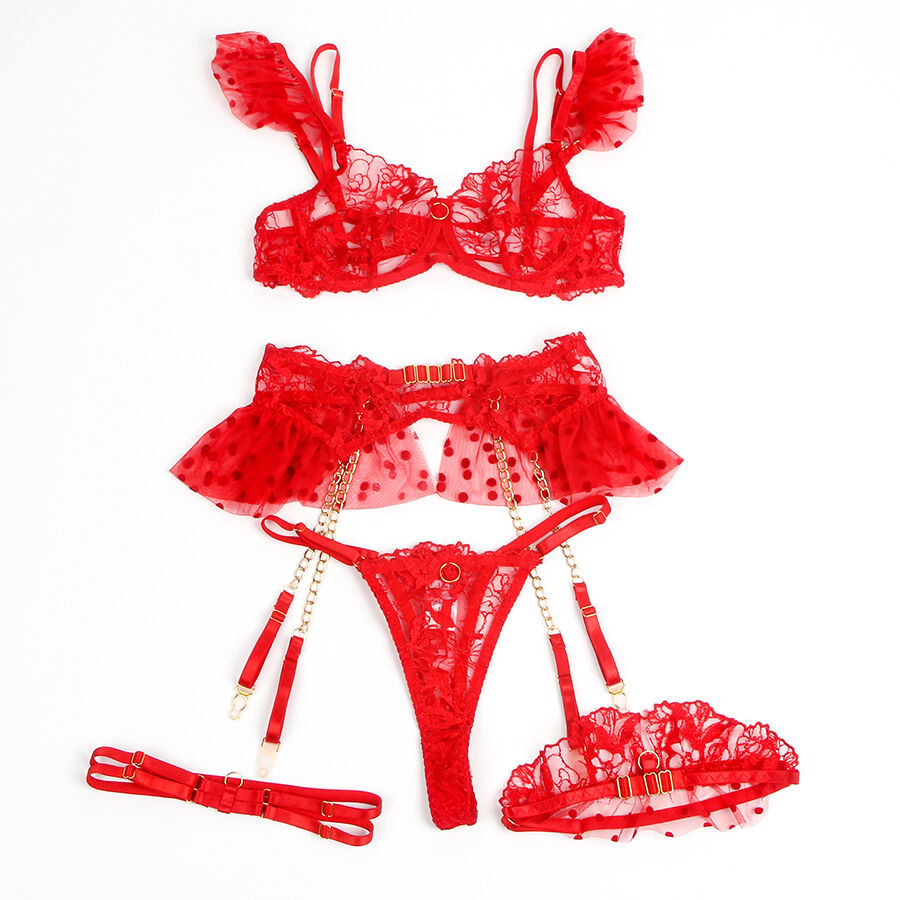 Ensemble Lingerie Soutien-Gorge Culotte Porte-Jarretelles Dentelle - Subblime