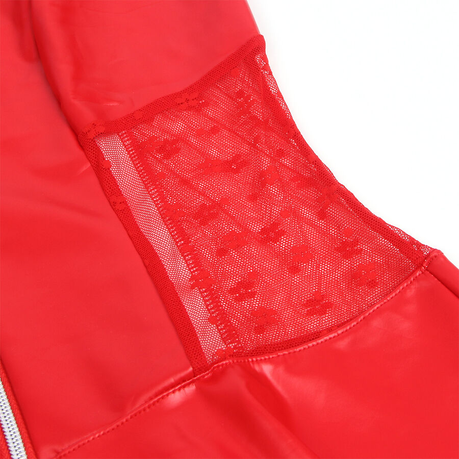 Robe Lingerie Similicuir Dentelle Fermeture Éclair - Subblime