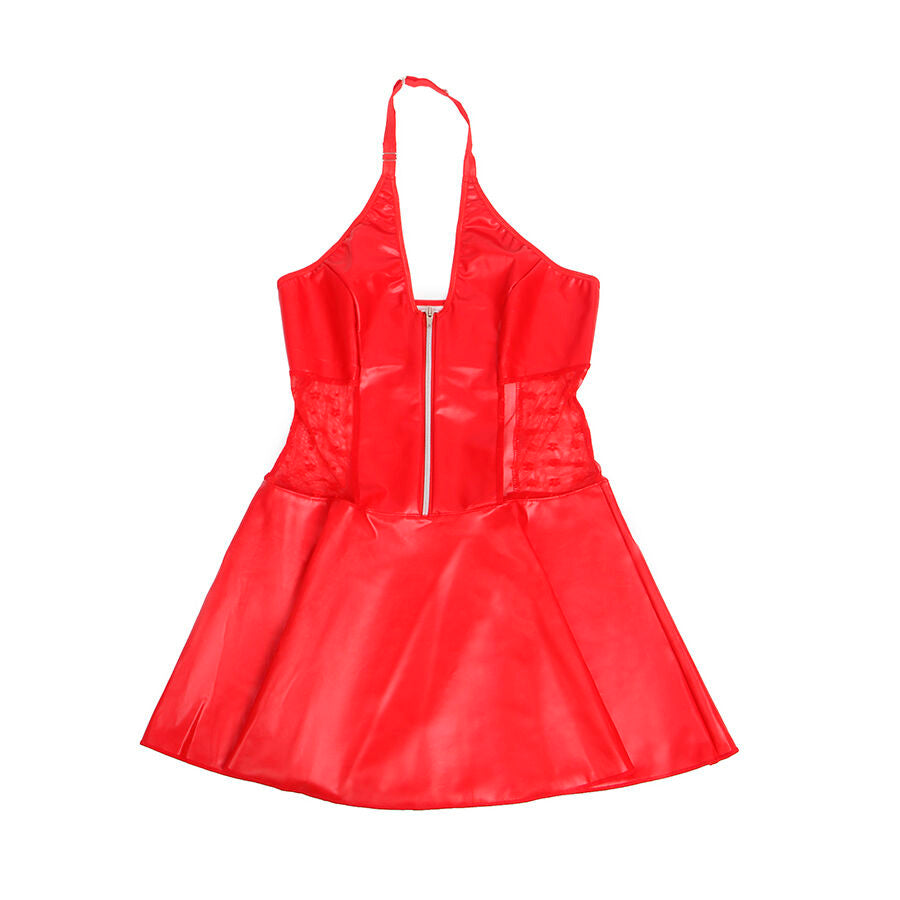 Robe Lingerie Similicuir Dentelle Fermeture Éclair - Subblime
