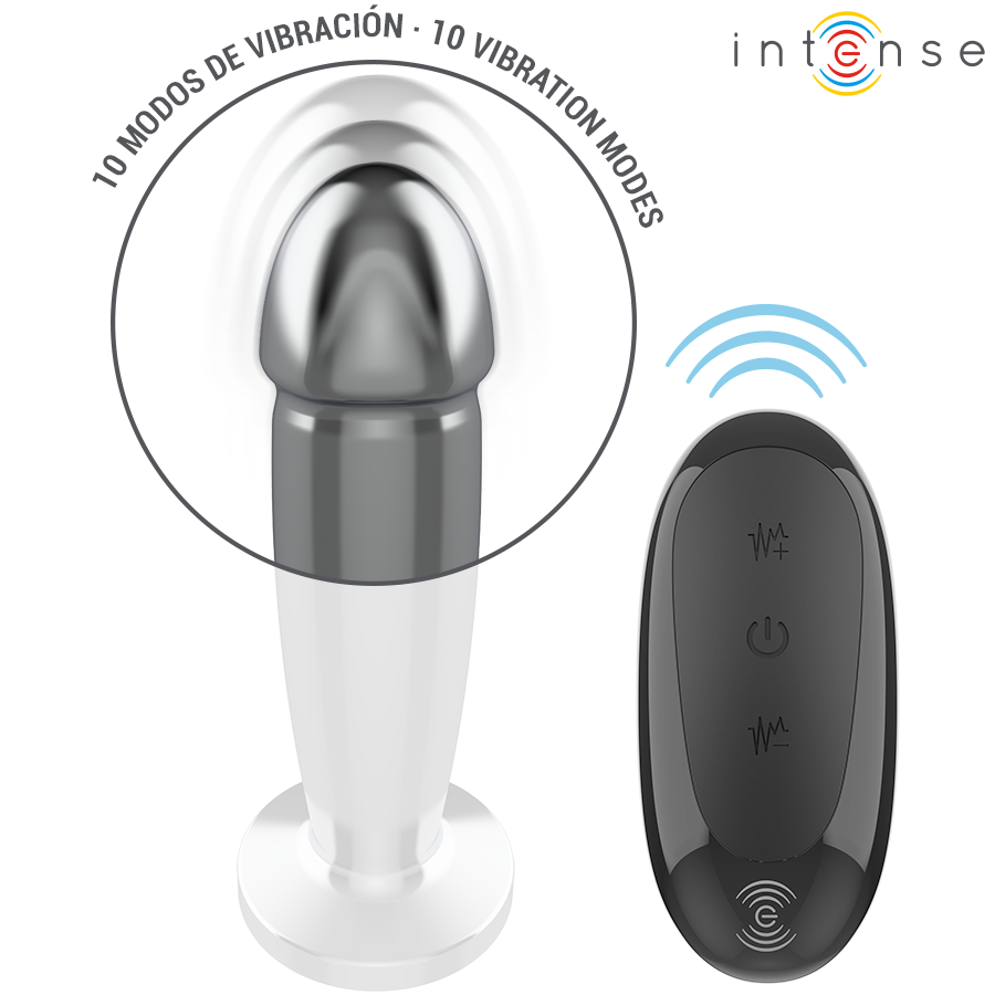 Plug Anal Vibrant Métal 10 Modes avec Télécommande - Intense
