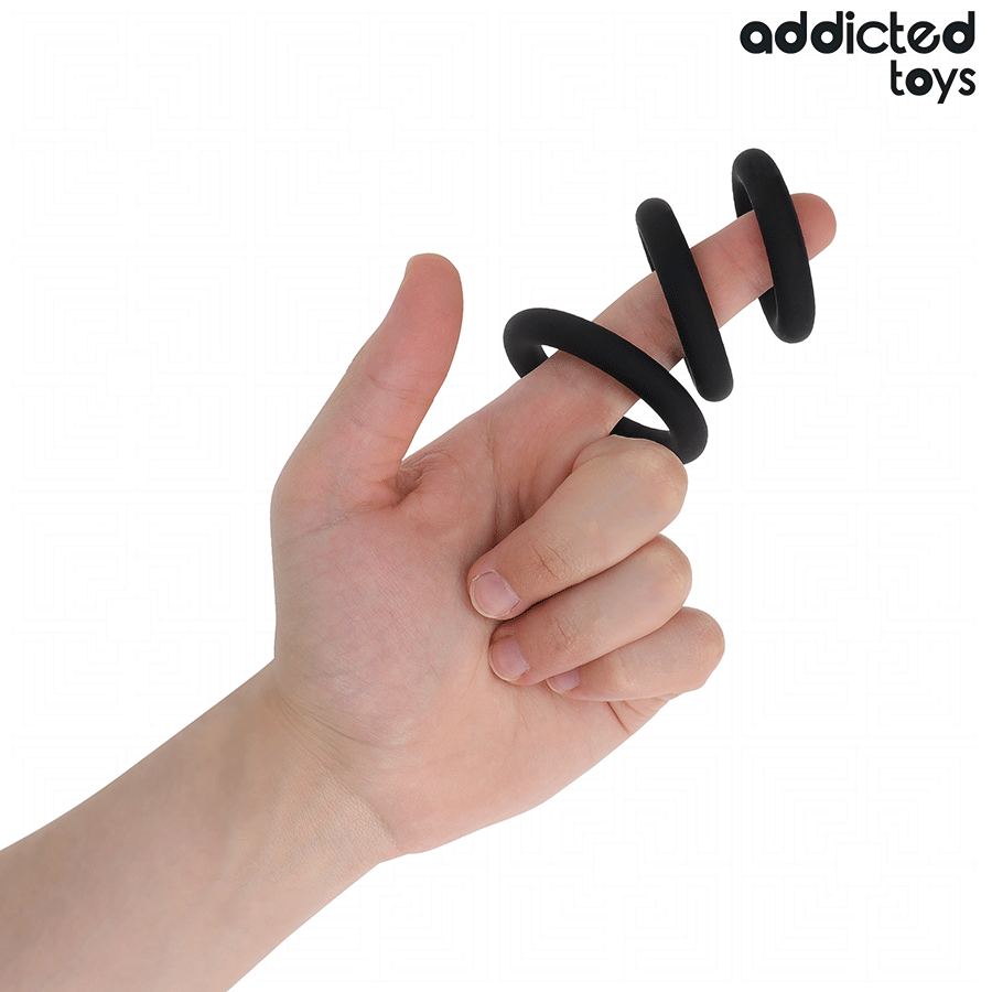 Lot de Cockrings en Silicone Souple 3 Anneaux - Addicted Toys
