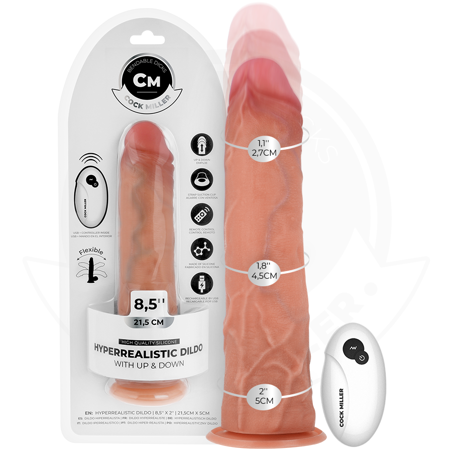 Gode Réaliste Télécommandé - Poussée Automatique Ventouse 3 Tailles - Cock Miller