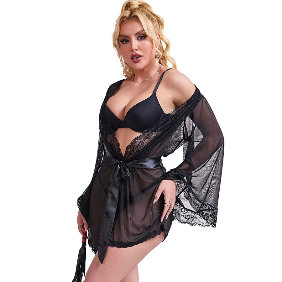 Robe Transparente Détail Dentelle Voile Vaporeux - Subblime