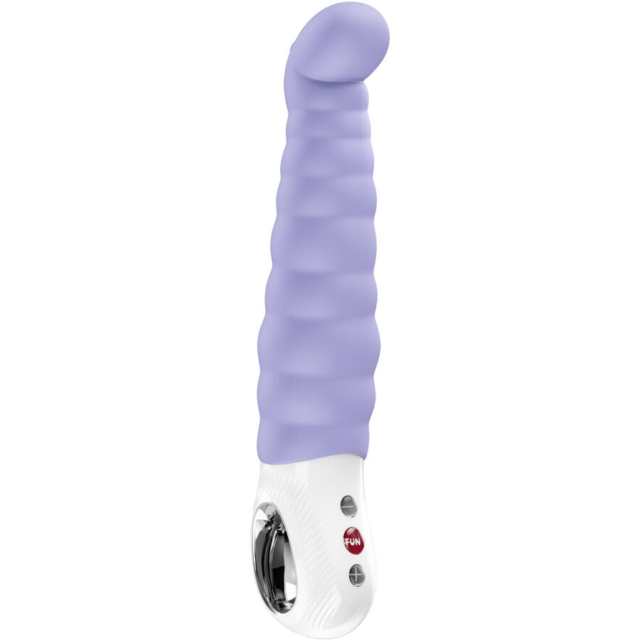 Vibromasseur point G Patchy Paul lilas de Fun Factory vu de face, poignée blanche