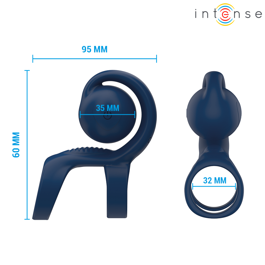 INTENSE - TYSON COCK RING AVEC BOULE VIBRANTE Ø 3,2 CM