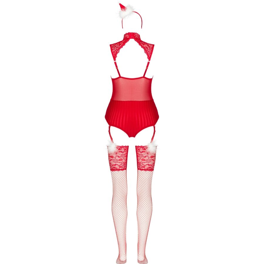 LIVCO CORSETTI FASHION - LIMPID SNOWFLAKES LC 90604 BODY + BAS + BANDEAU DE NOËL S/M