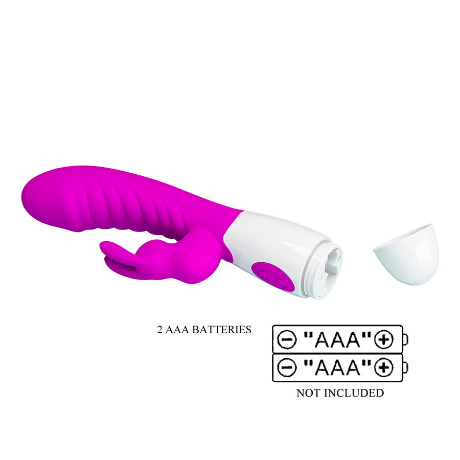 Capuchon ouvert du Naughty Bunny de Pretty Love, compartiment pour deux piles AAA