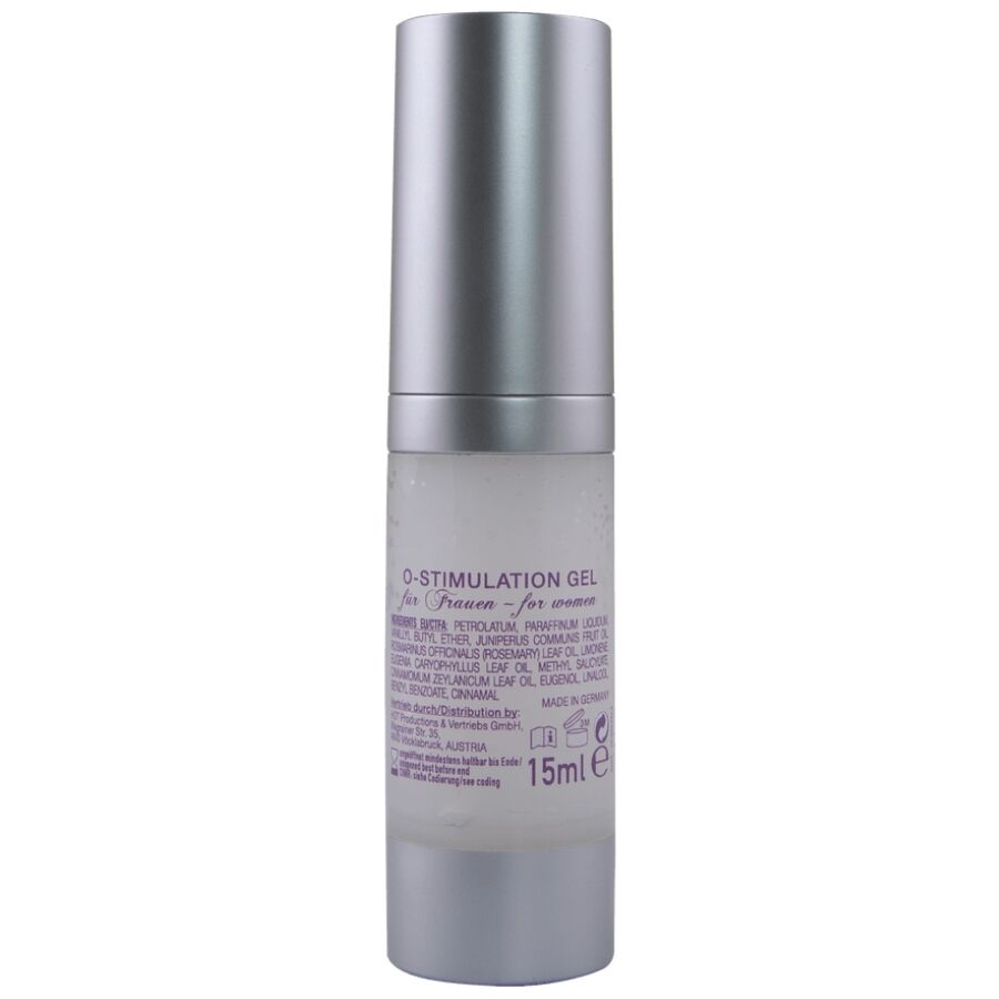 Dos du flacon de gel stimulant pour femme de Hot avec la liste des ingrédients
