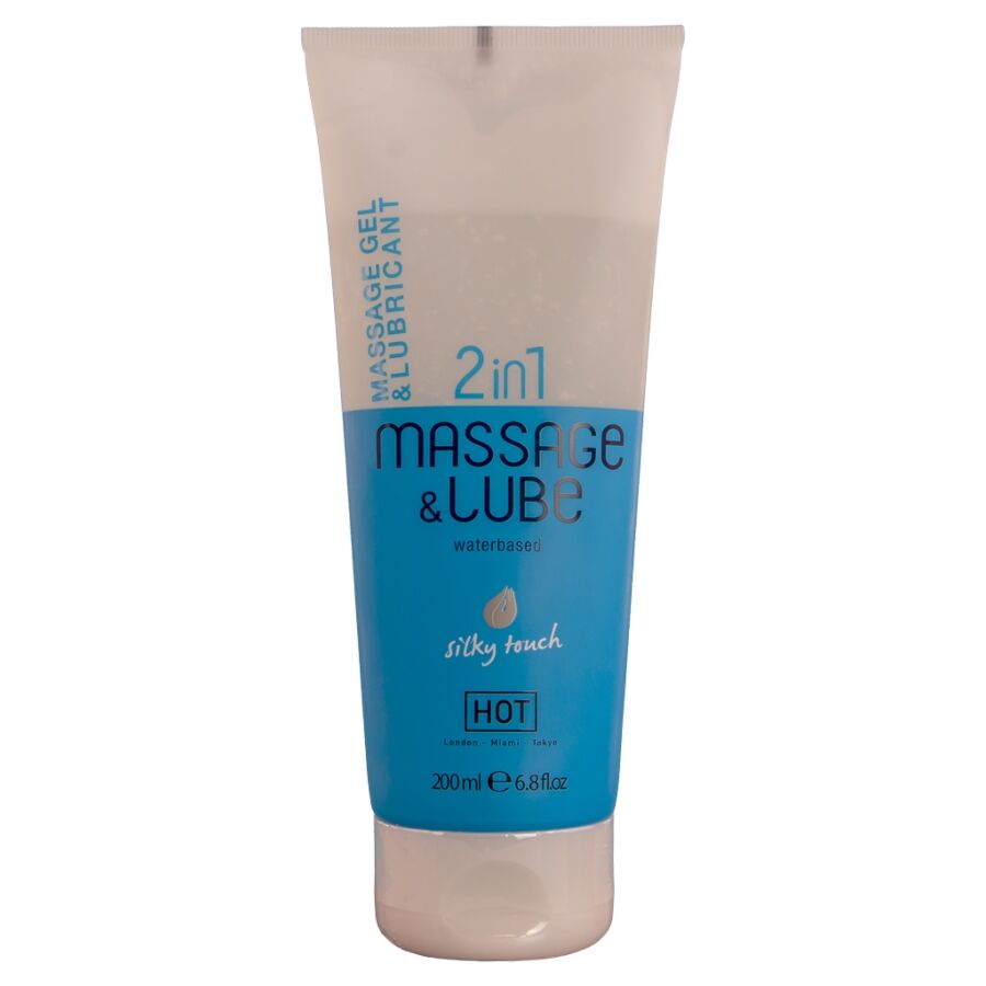 Gel de Massage et Lubrifiant 2 en 1 Base Eau Texture Soyeuse 200 ml - Hot