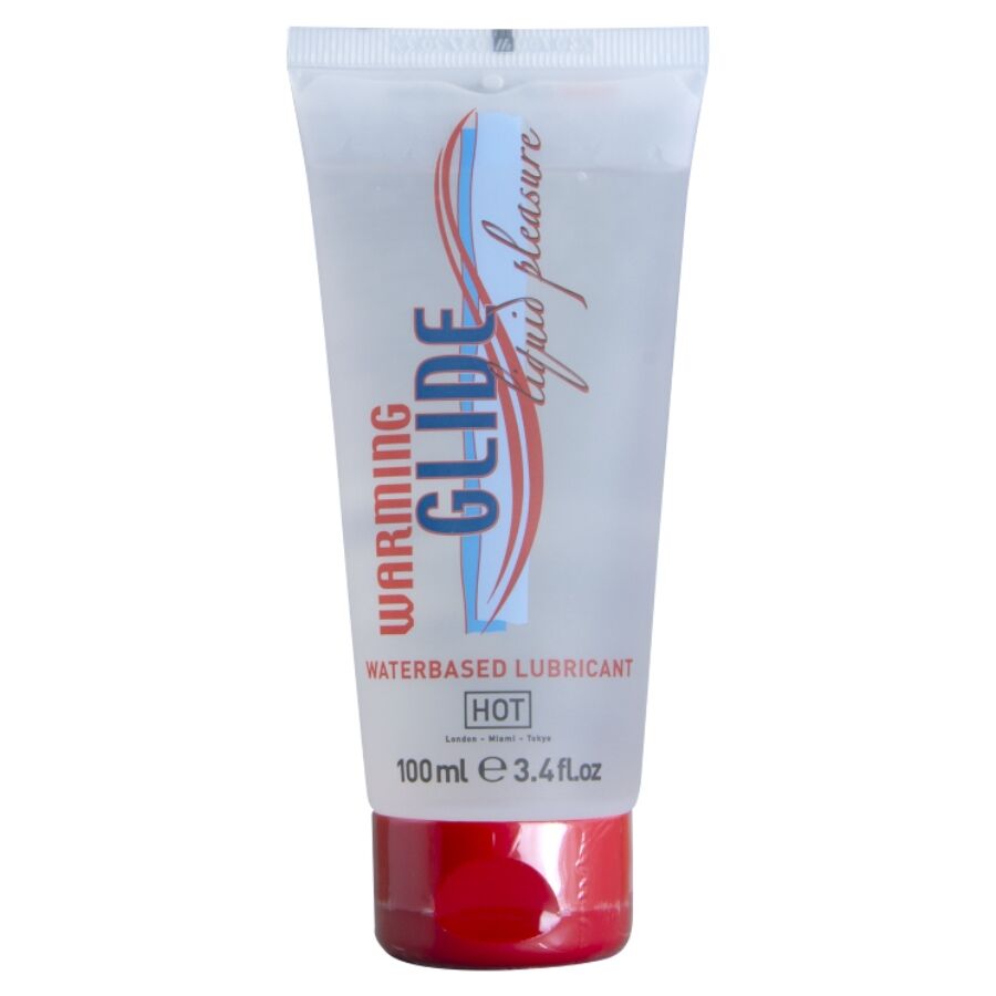 Tube de 100 ml du lubrifiant chauffant Warming Glide HOT à base d'eau, bouchon rouge
