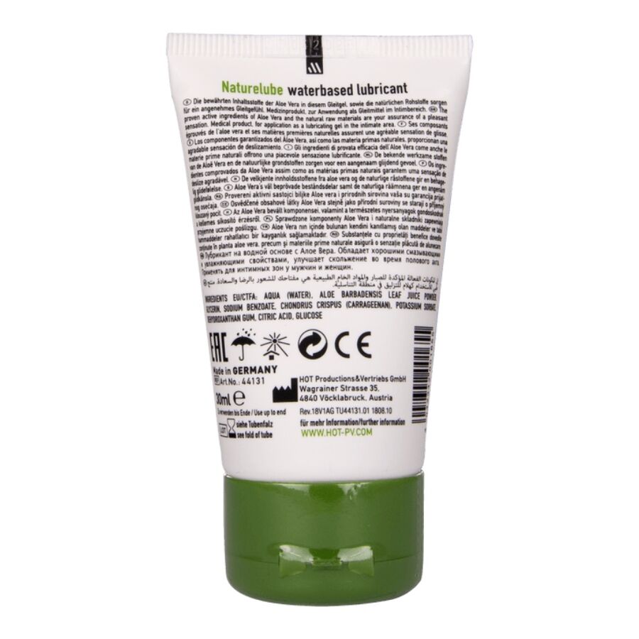 Lubrifiant Naturel à l'Aloe Vera Base Eau 2 Contenances - Hot