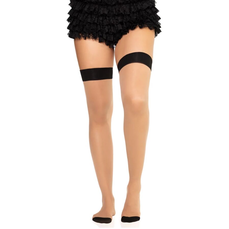 Bas Spandex Couture Arrière Effet Porte-Jarretelles Noir - Leg Avenue