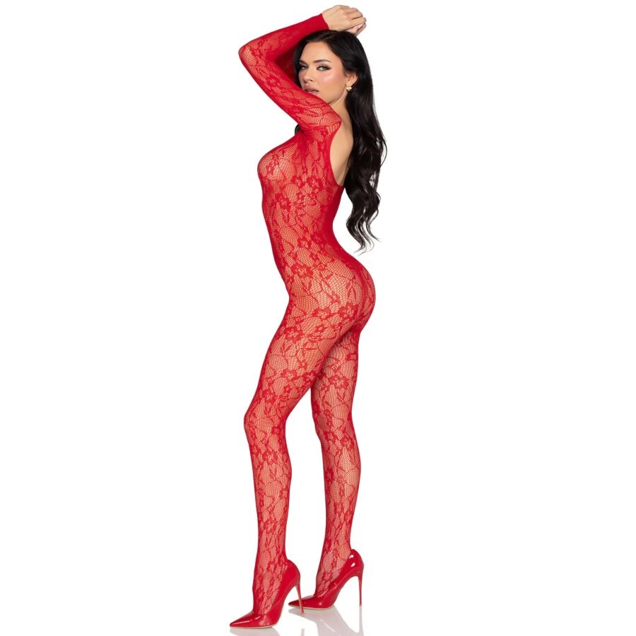 Bodystocking Dentelle Florale Taille Unique 2 Coloris - Leg Avenue