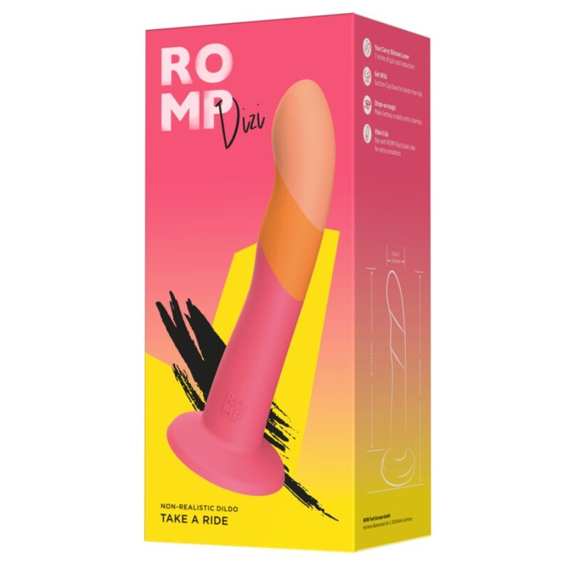 Gode Ventouse Dizi Silicone Incurvé Étanche 18 cm - Romp