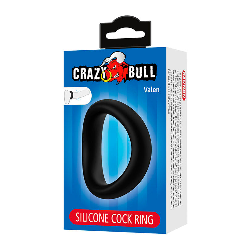 Boîte bleue Crazy Bull du cockring Valen en silicone vue de face