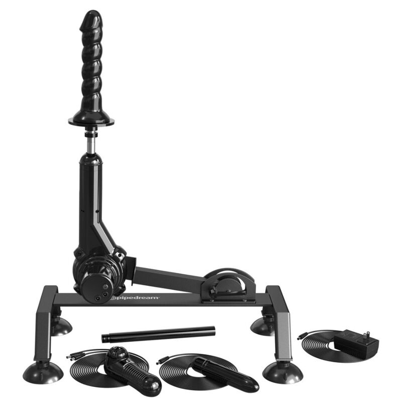 Machine sexuelle Body Dock Pro en position verticale avec câbles et accessoires