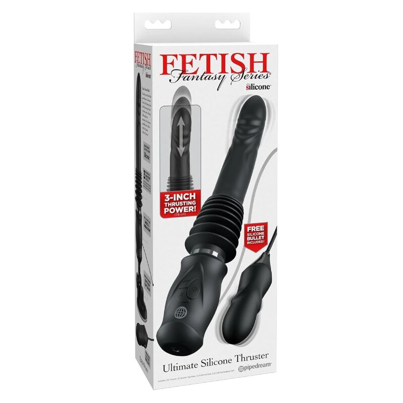 Boîte du vibromasseur va-et-vient Ultimate Silicone Thruster de Fetish Fantasy