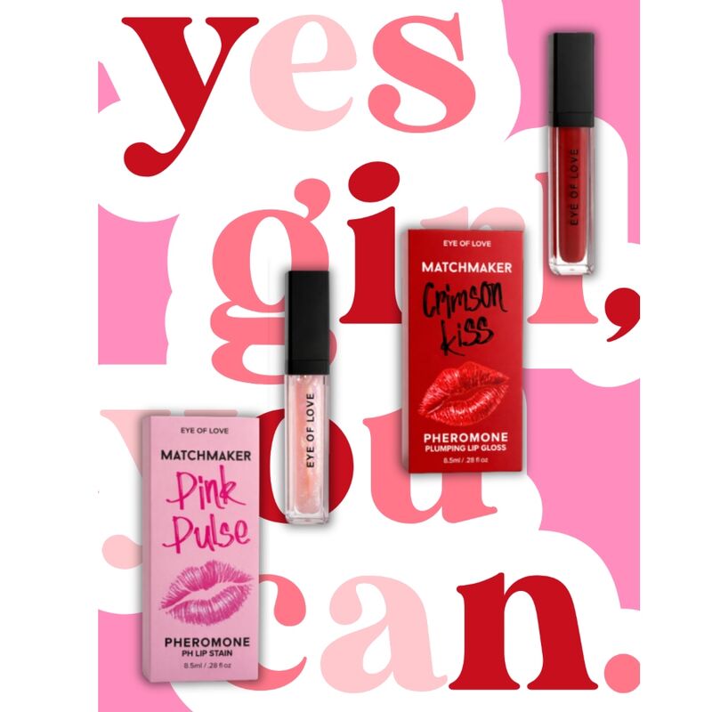 Visuel Yes girl you can avec les glosses Matchmaker Eye Of Love et leurs boîtes