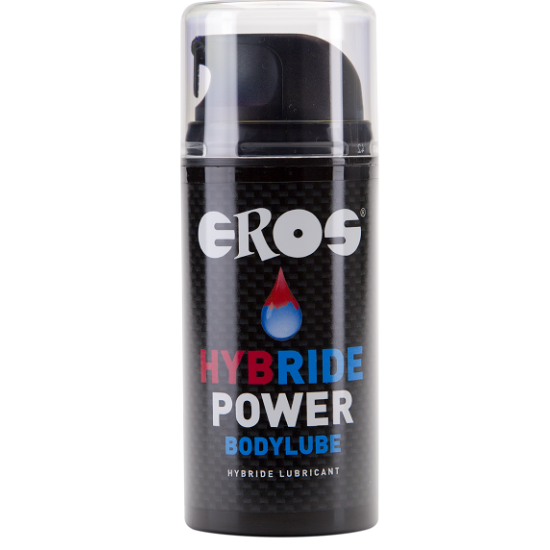 Flacon pompe noir du lubrifiant hybride Eros Power Bodylube de 100 ml