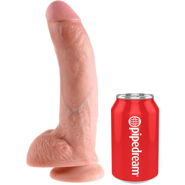 Gode Réaliste avec Testicules Ventouse 22,9 cm Latex - King Cock